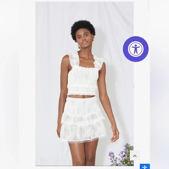 SAYLOR two piece white lace set (sold as a pair) - Picture 5 of 6